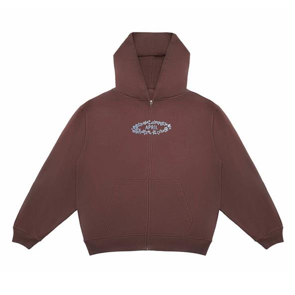 【 APRIL 】連帽外套 咖啡 -STARS ZIP HOODIE