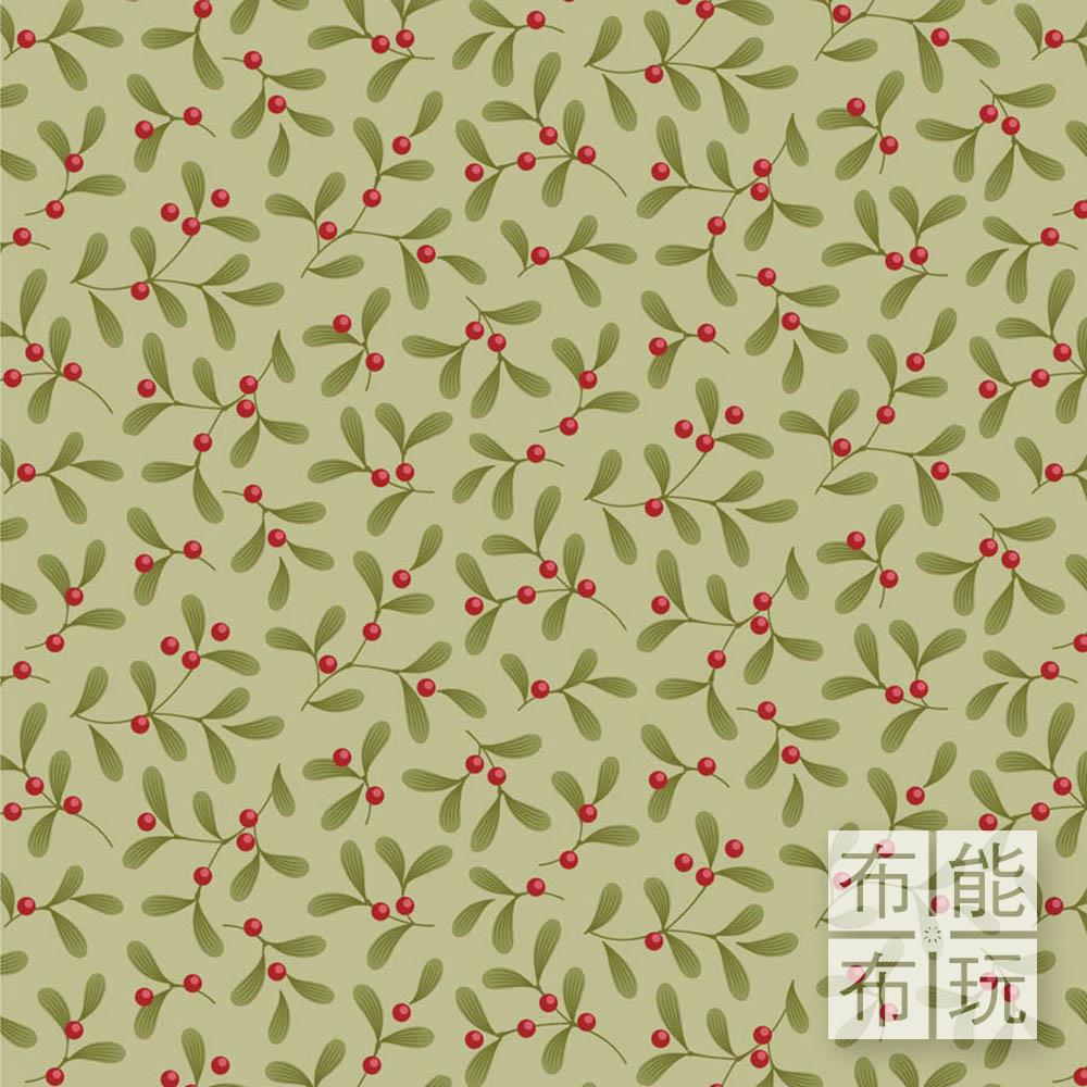 【2025年秋冬新品預購】Tilda Merry Little Christmas 歡慶聖誕棉布: 開心果綠槲寄生 100633
