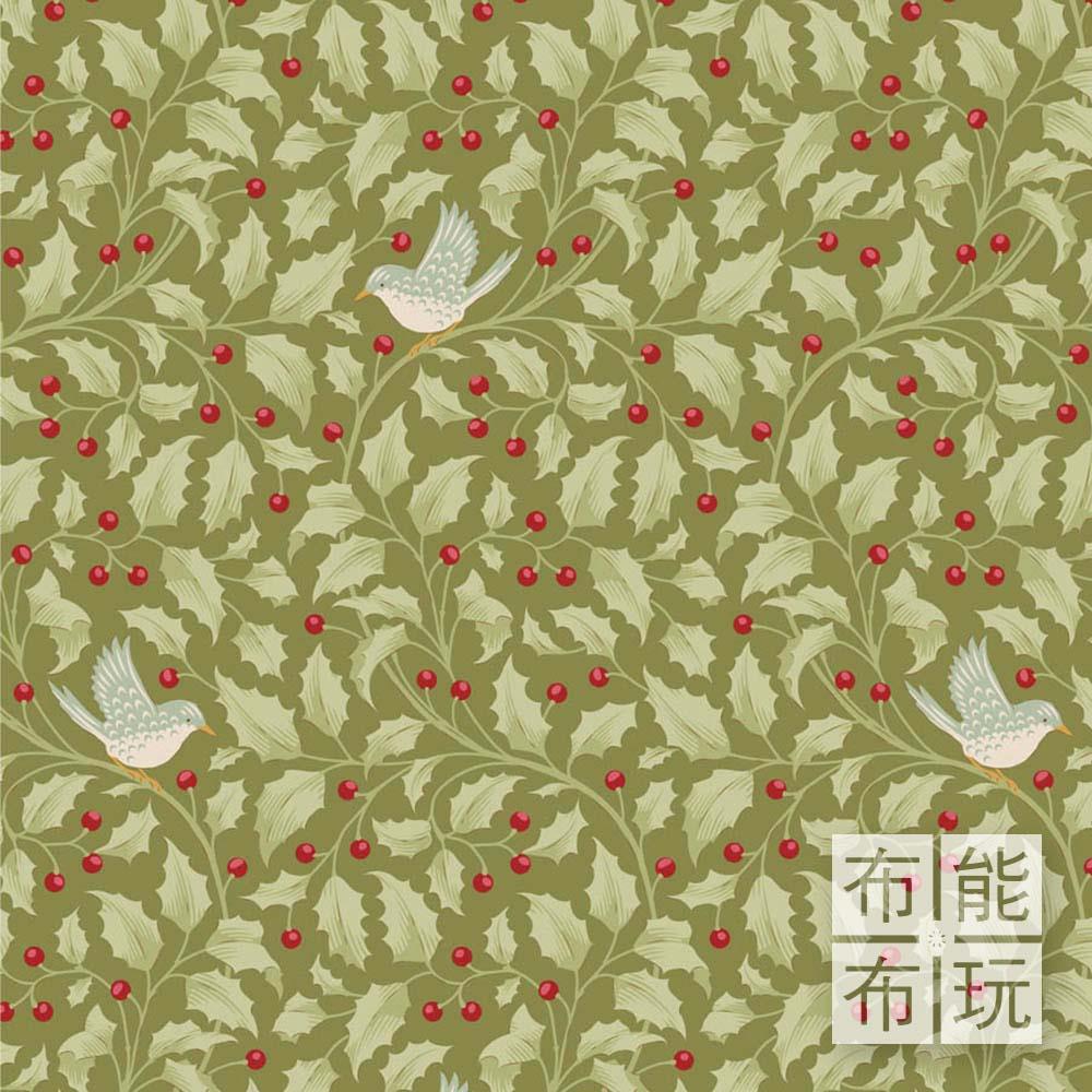 【2025年秋冬新品預購】Tilda Merry Little Christmas 歡慶聖誕棉布: 綠松色冬青 100631