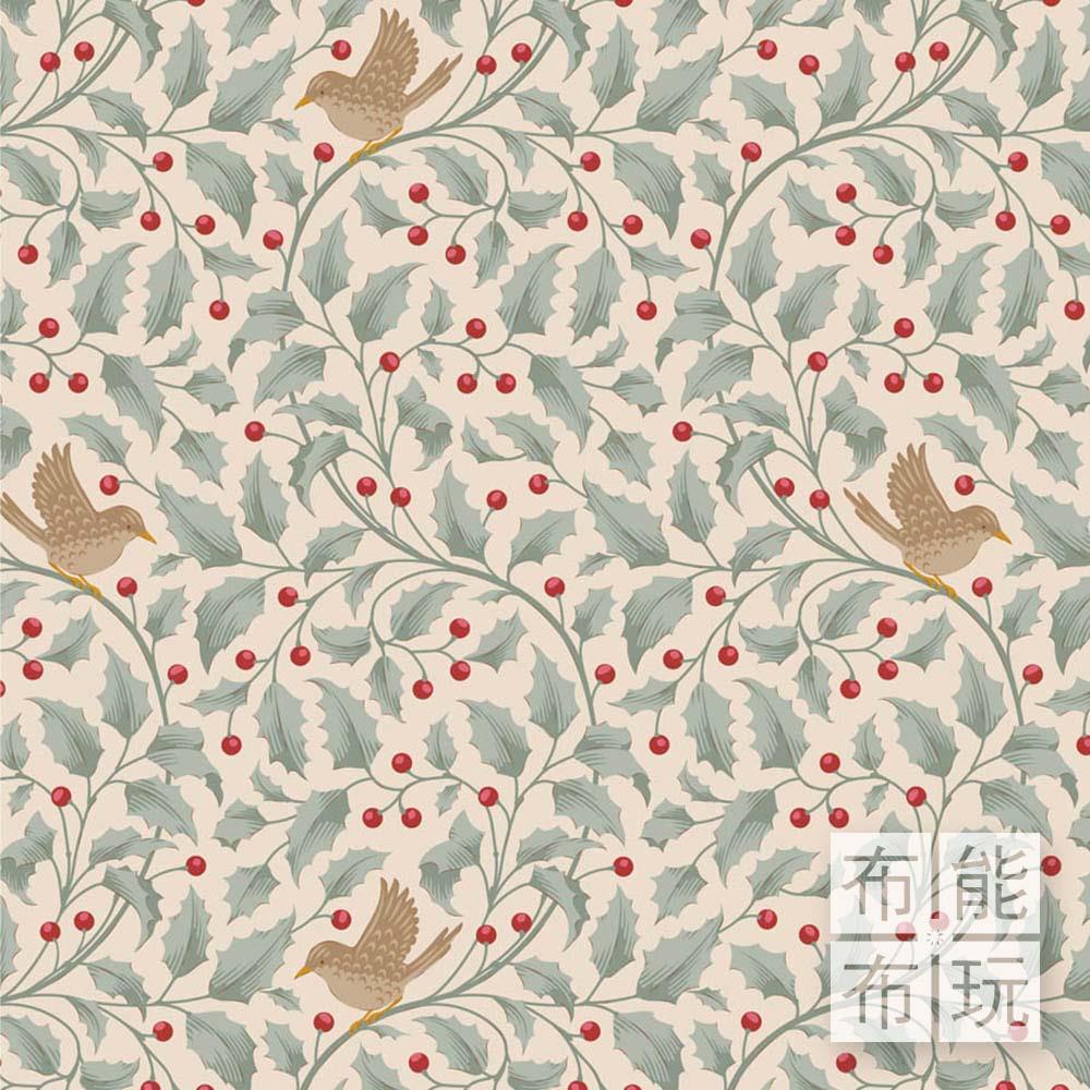 【2025年秋冬新品預購】Tilda Merry Little Christmas 歡慶聖誕棉布: 鴨蛋色冬青 100626