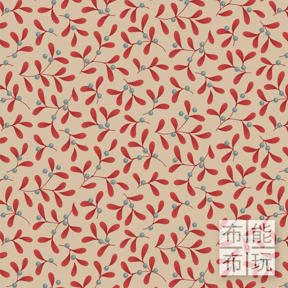 【2025年秋冬新品預購】Tilda Merry Little Christmas 歡慶聖誕棉布: 紅色槲寄生 100623