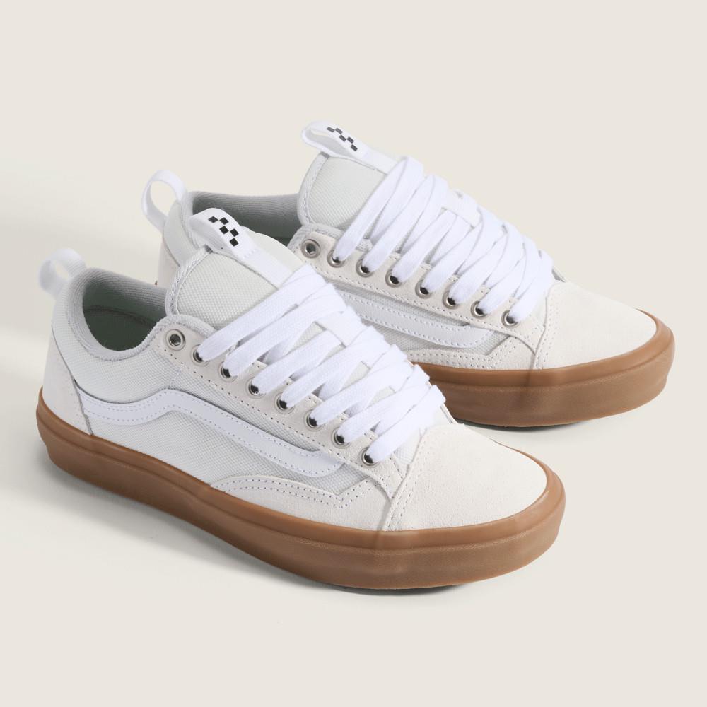 Vans Skate Old Skool 36+ 男女款白色專業滑板鞋