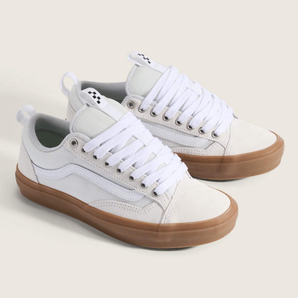 Skate Old Skool 36+ 白色專業滑板鞋