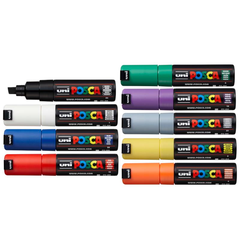 三菱PC-8K POSCA 壓克力水性筆-黑/白/藍/紅/綠/灰/紫/黃/橘
