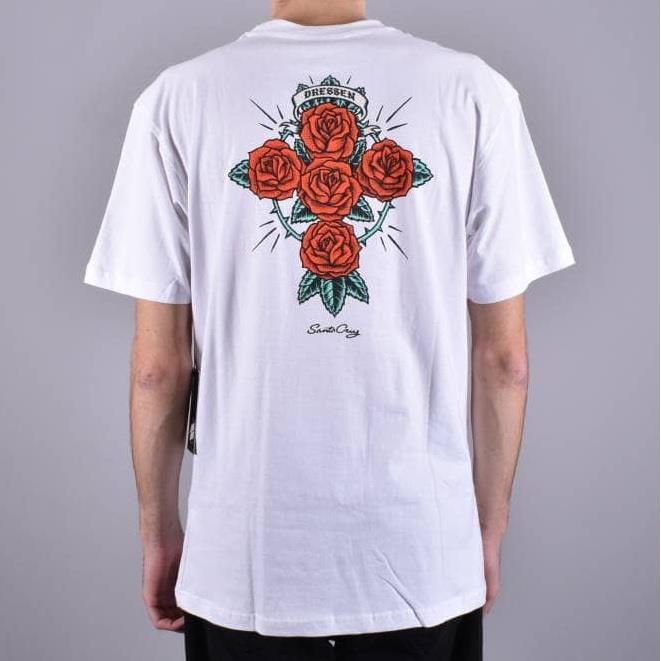 【 SANTA CRUZ 】短T 白 - DRESSEN ROSES CLUB S/S REGULAR T-SHIRT
