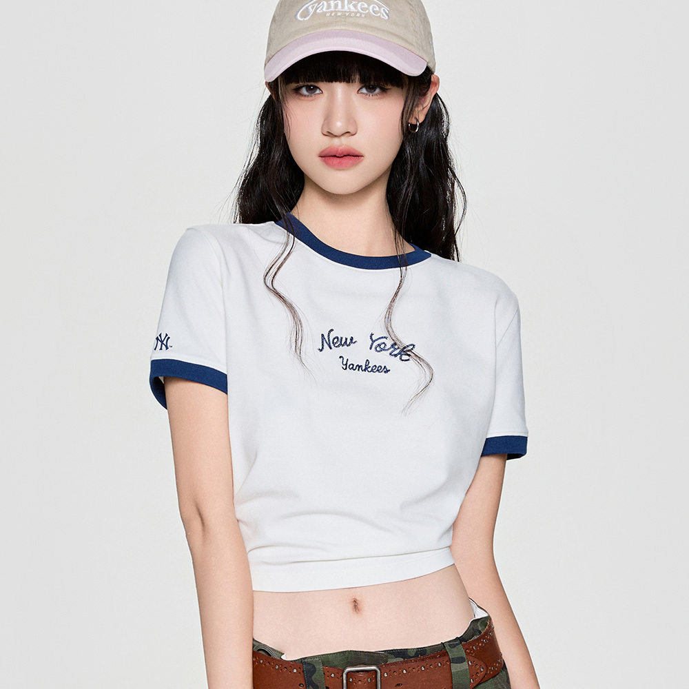 MLB 女版短袖T恤 Varsity系列 紐約洋基隊 (3FTSV0254-50IVS)