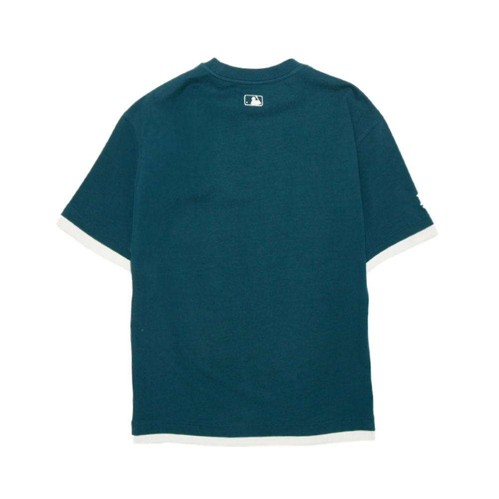 MLB 短袖T恤 假兩件拼接袖 洛杉磯道奇隊 (3ATSB0954-07MTD)