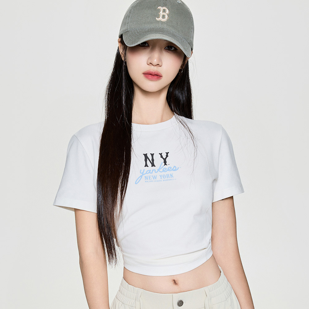 MLB 女版短袖T恤  紐約洋基隊 (3FTSB0454-50IVS)
