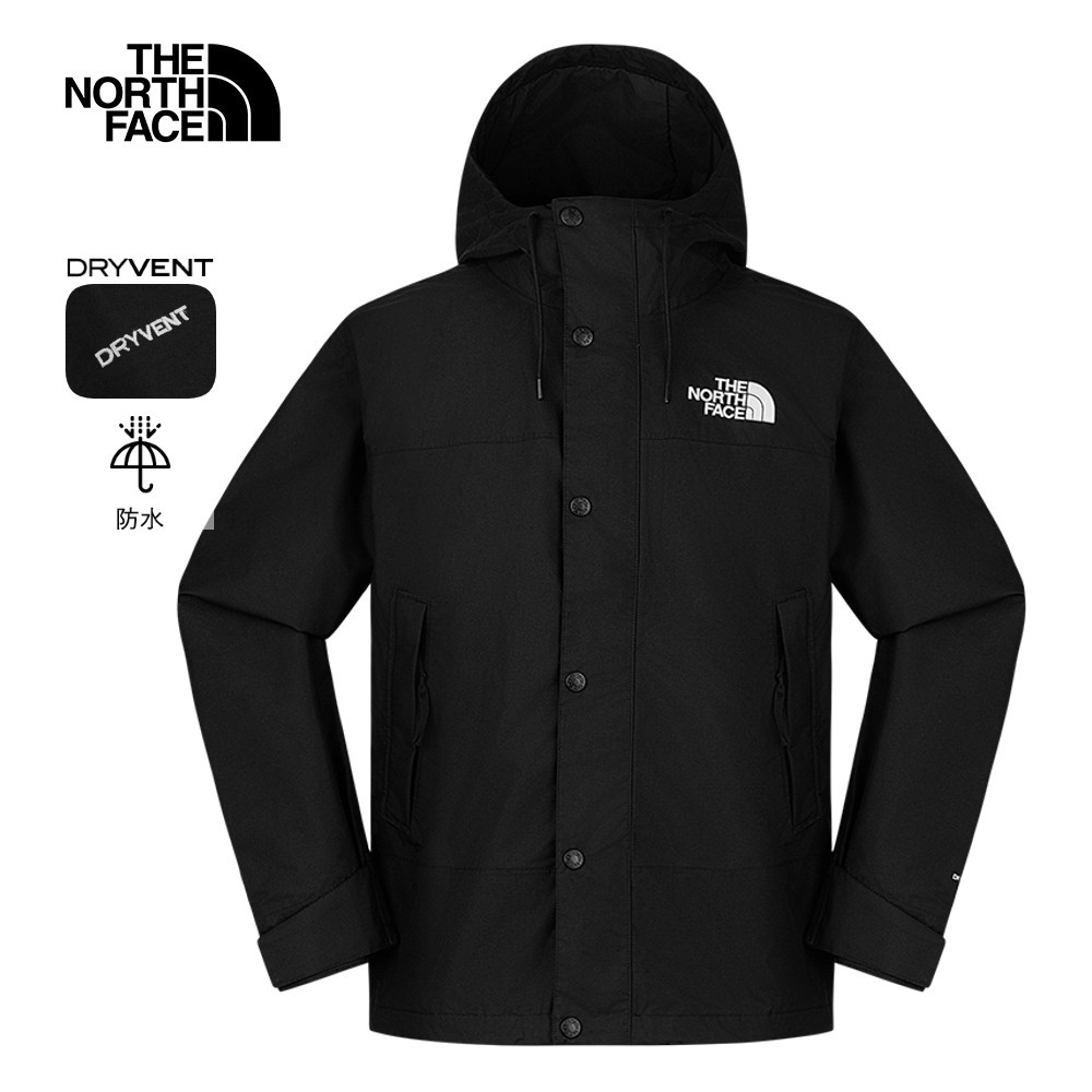 The North Face北面男款黑色DryVent防水透氣衝鋒衣｜8FZMJK3