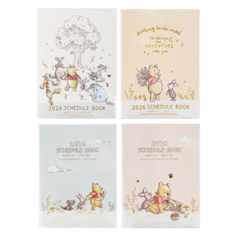 迪士尼Disney 小熊維尼 2026年 月誌/手帳 25K-朋友/陪伴/散步/擁抱