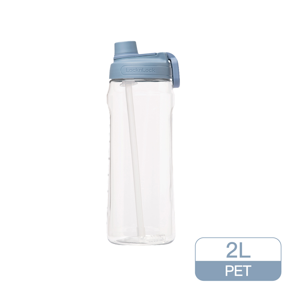 樂扣樂扣大容量豪飲冷水壺2.0L(附吸管)/莫蘭迪藍(HAP942SMBLU)