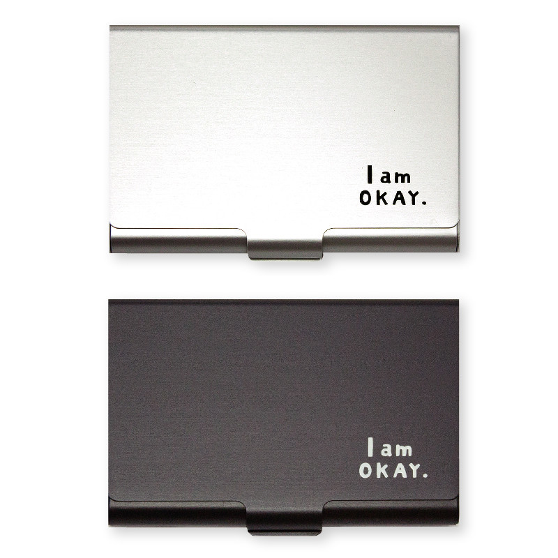 I am okay 鋁製名片盒-黑/銀