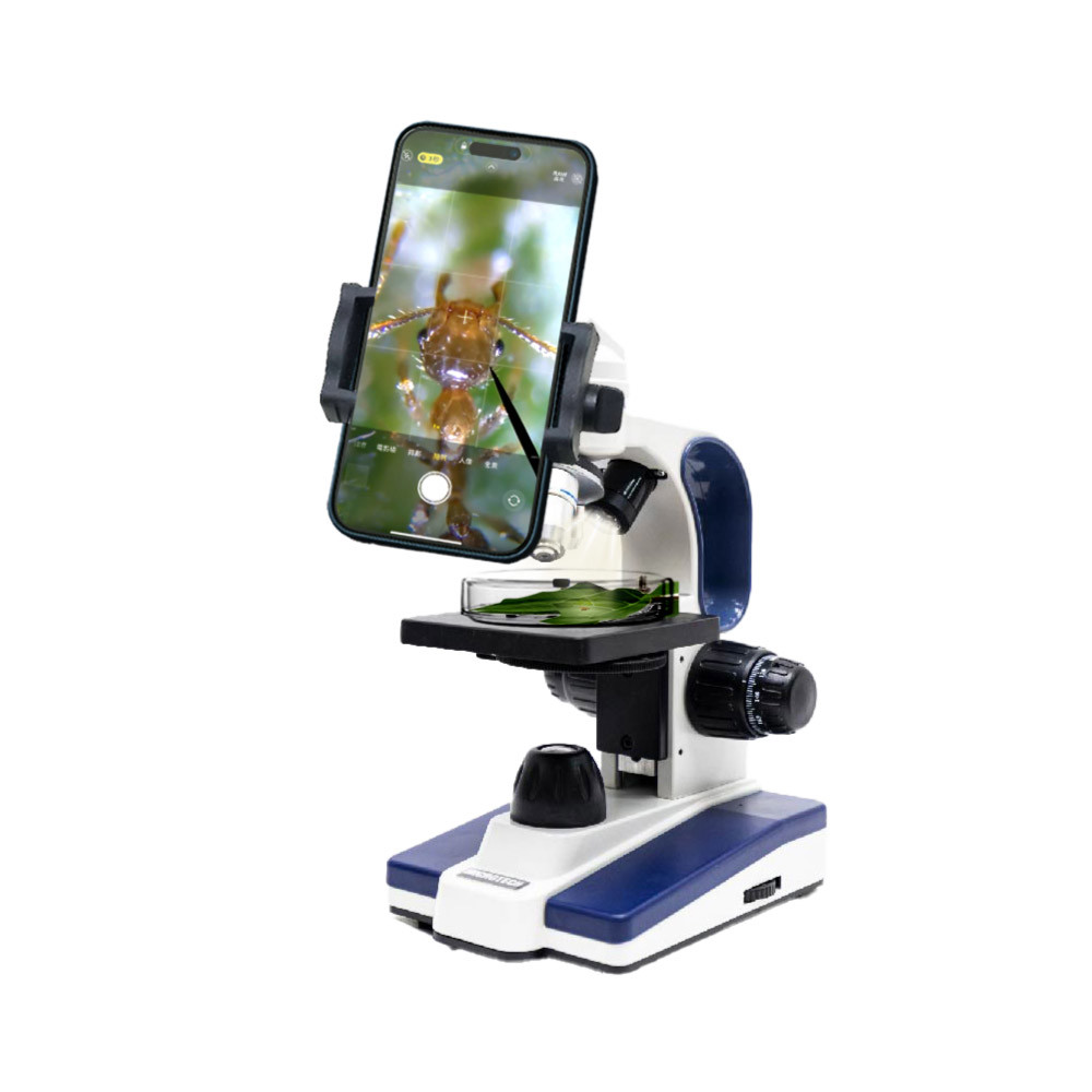 MICROTECH D1500 UPN 多功能學生型生物顯微鏡-UPN-270.DC 快速手機架座。買再送蓋玻片100片/1盒+載玻片50片/1盒
