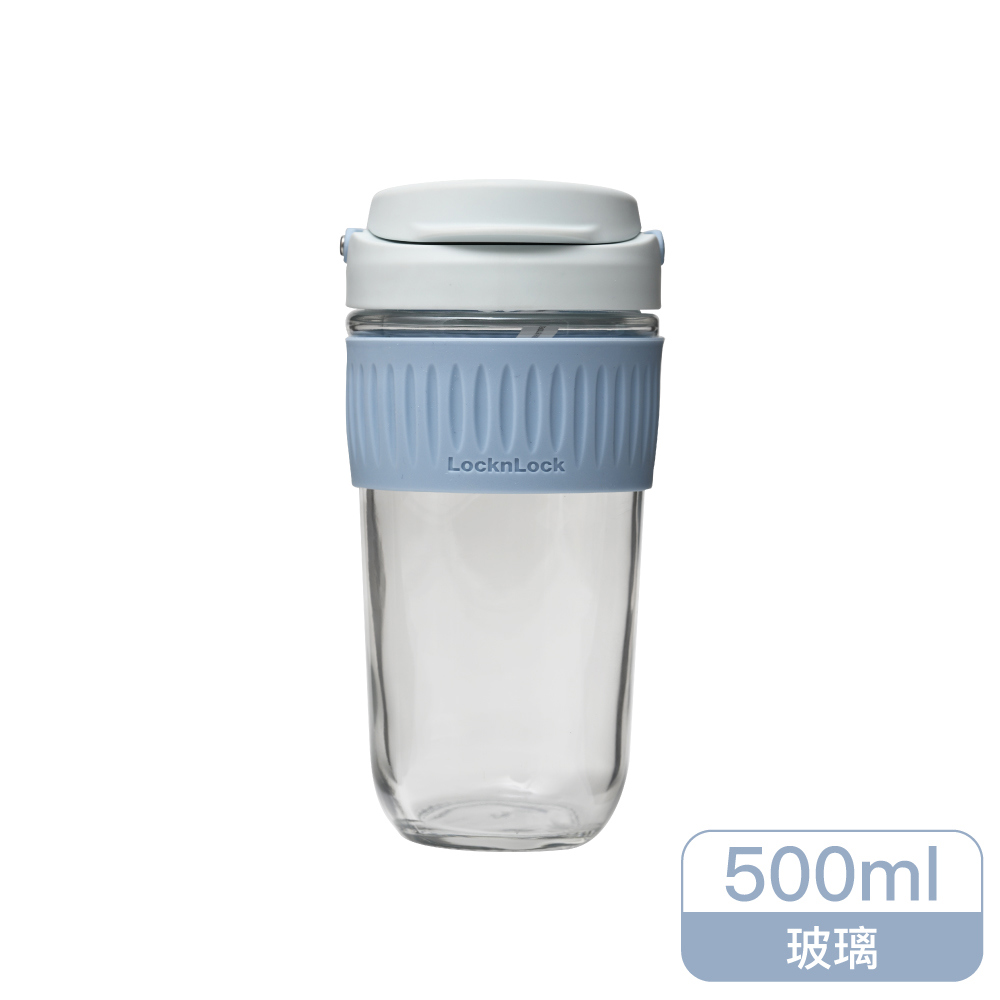 樂扣樂扣清新手提耐熱玻璃隨行杯500ml/天空藍(LLG616BLU)