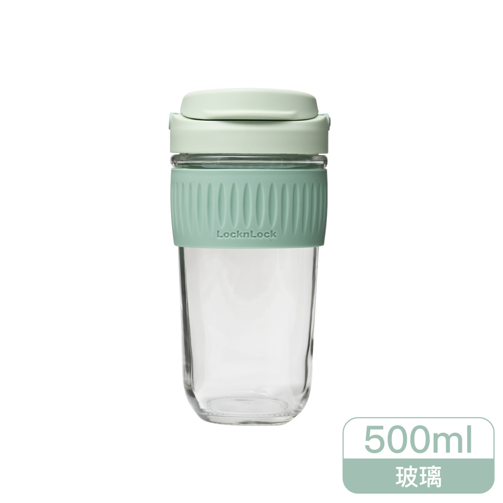 樂扣樂扣清新手提耐熱玻璃隨行杯500ml/青草綠(LLG616GRN)