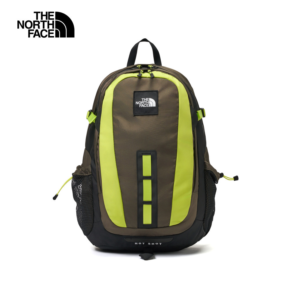 The North Face北面男女款綠棕拼接DWR防潑水休閒後背包｜3KYJG1K