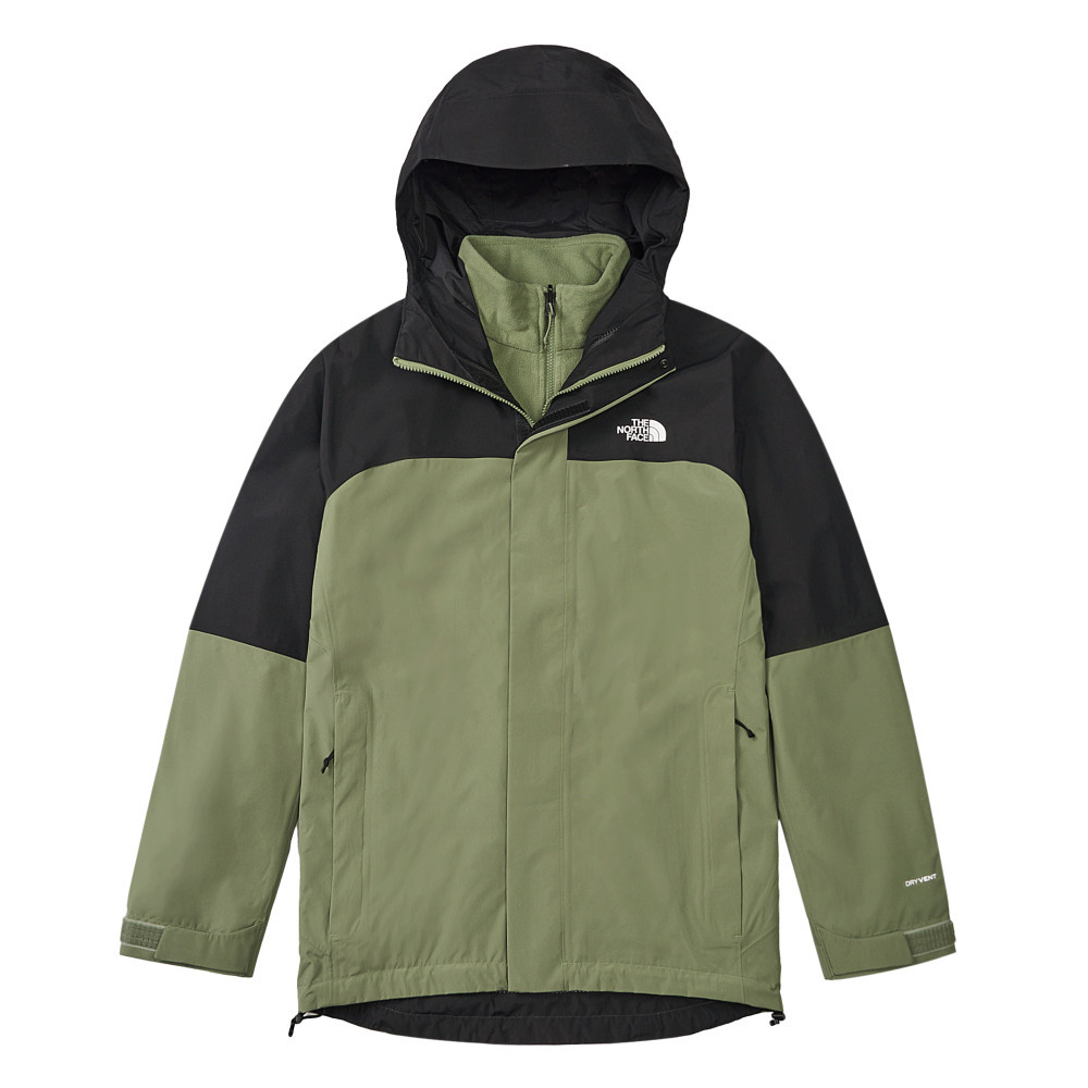 The North Face北面男款綠色DryVent防水透氣抓絨內裡三合一外套｜89ZPD0L