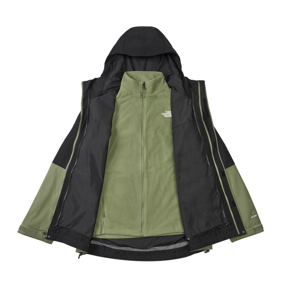 The North Face北面男款綠色DryVent防水透氣抓絨內裡三合一外套｜89ZPD0L