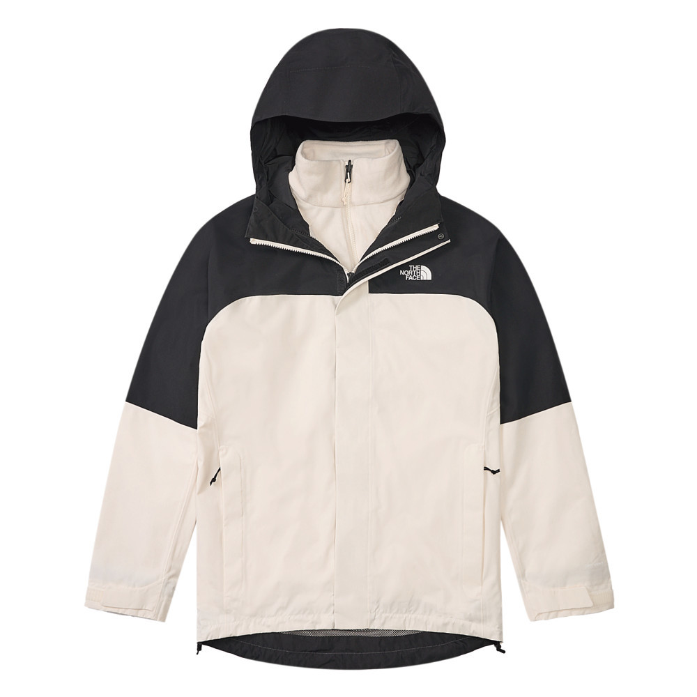 The North Face北面男款米白色DryVent防水透氣抓絨內裡三合一外套｜89ZPROU