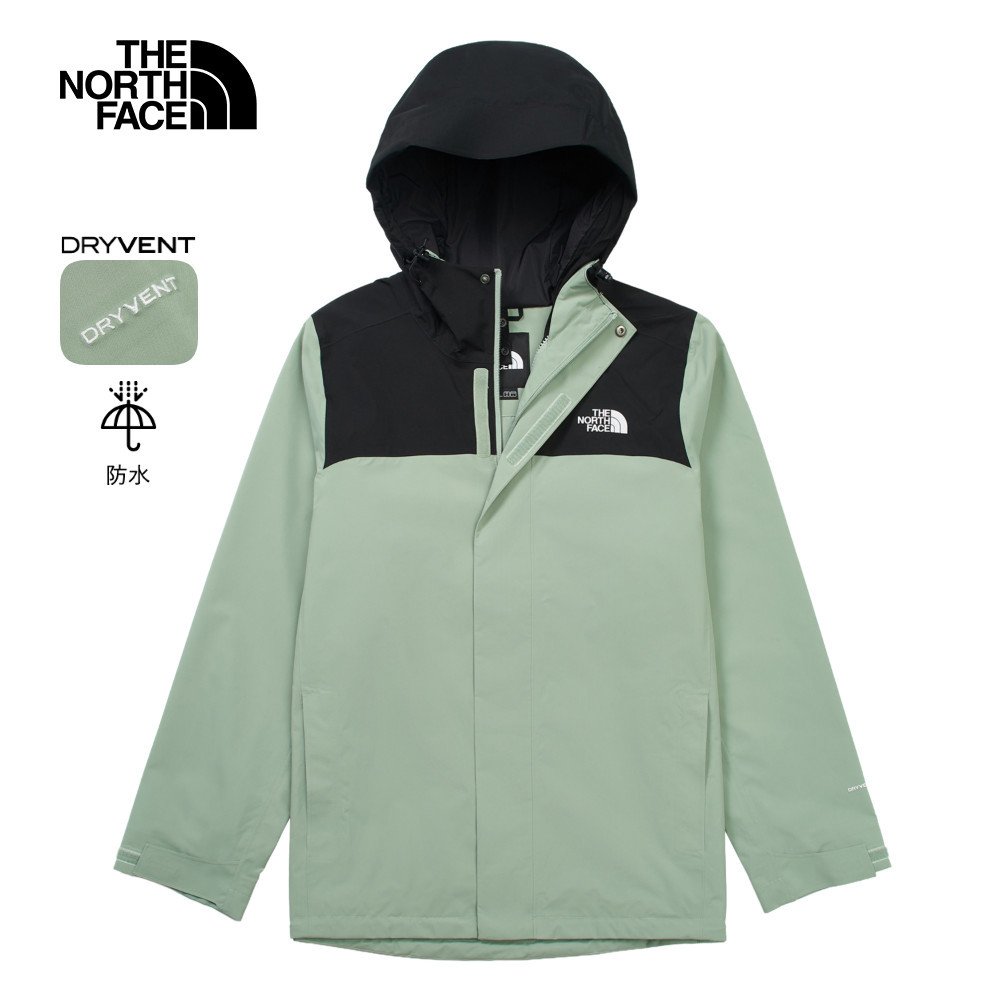The North Face北面男款綠色DryVent防水透氣衝鋒衣｜8DX1D5N｜DryVent技術