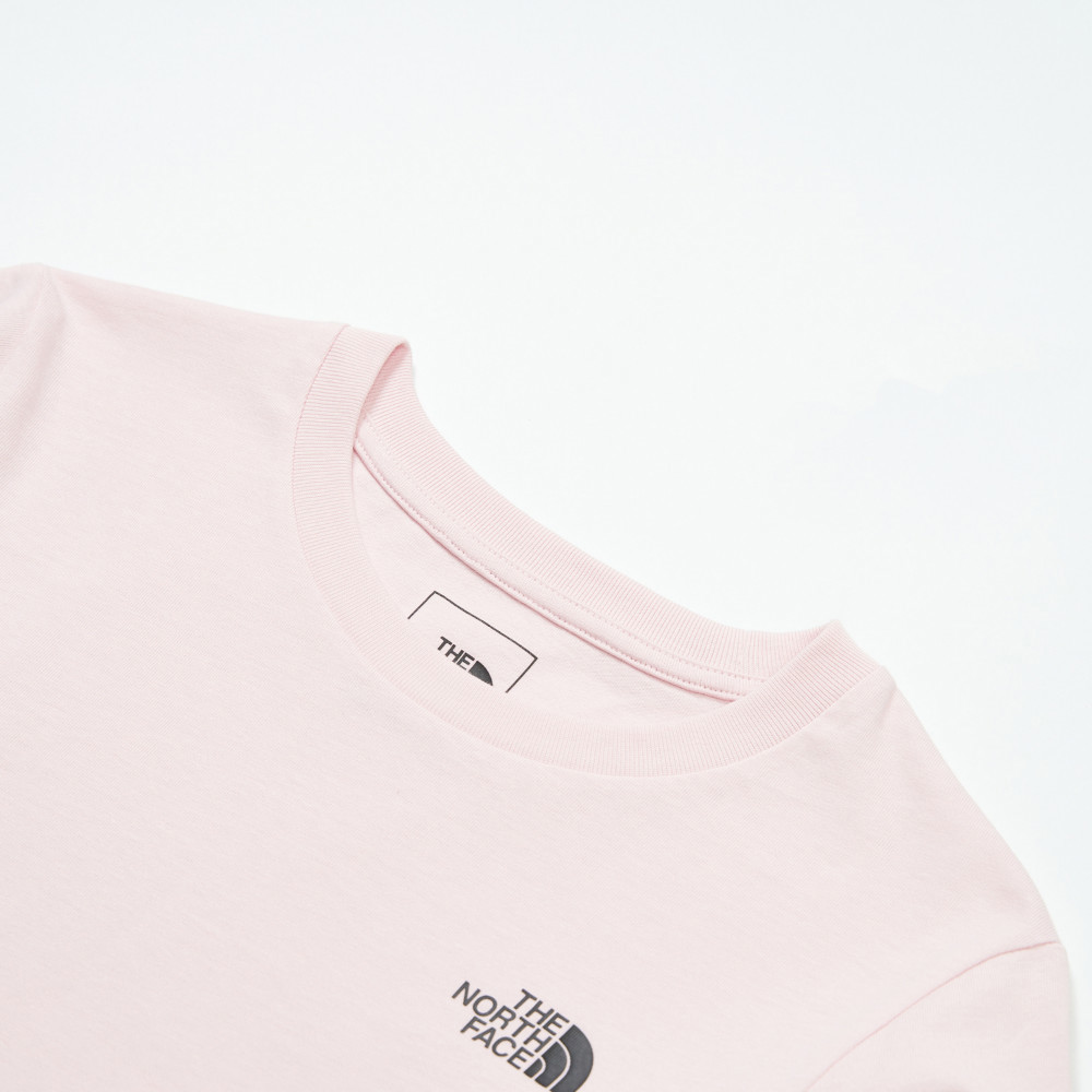 The North Face北面兒童粉色純棉長袖上衣｜8F5TBP6