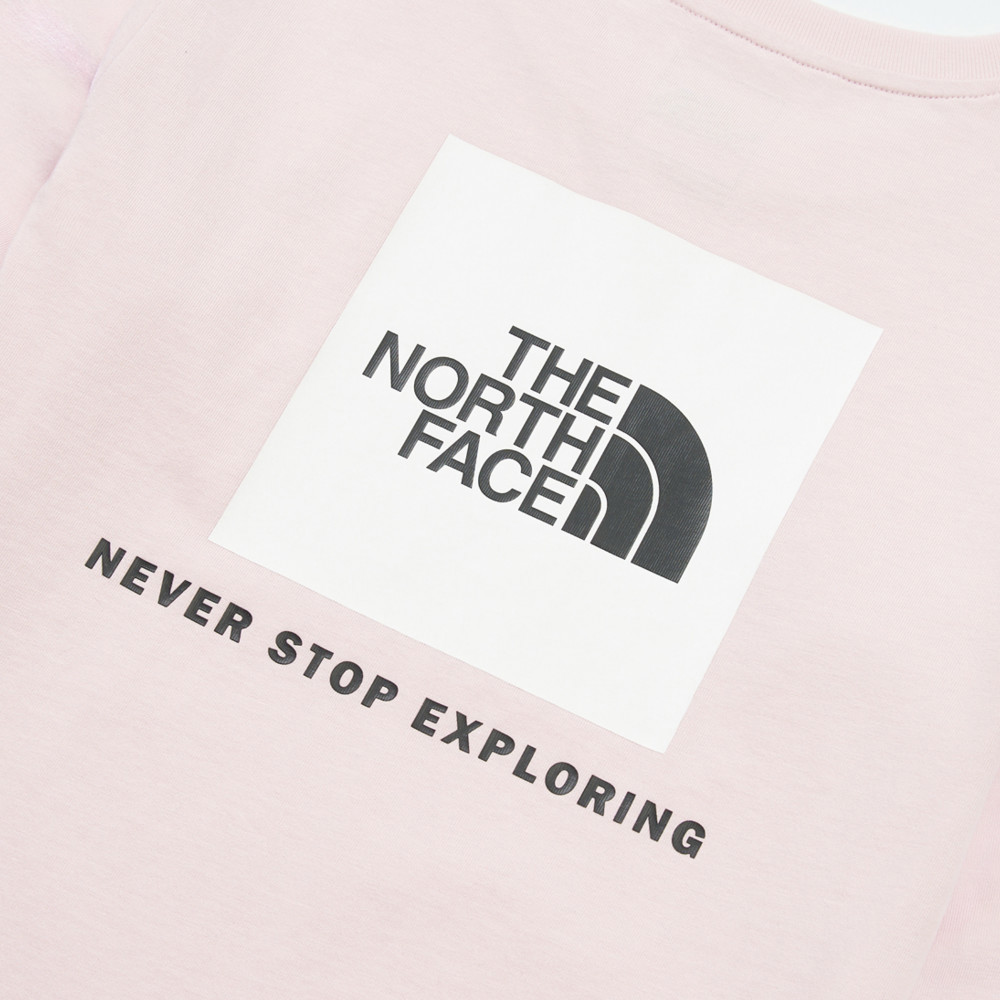 The North Face北面兒童粉色純棉長袖上衣｜8F5TBP6