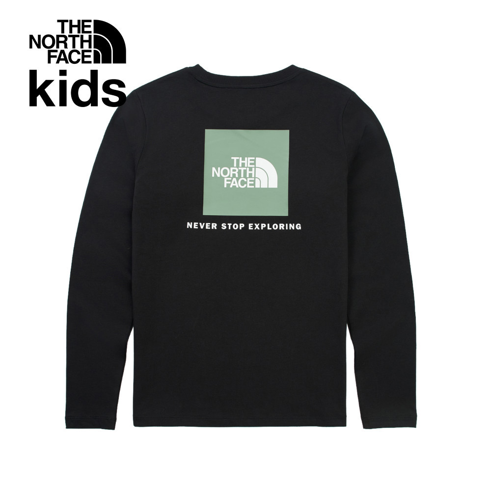 The North Face北面兒童黑色純棉長袖上衣｜8F5TJK3