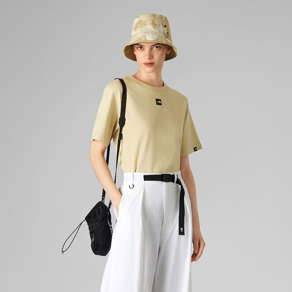 UE女款米色純棉短袖T恤｜8BUH3X4