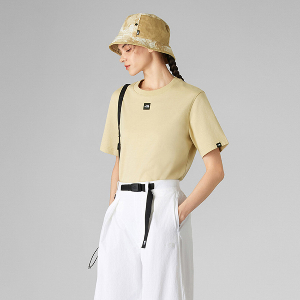 UE女款米色純棉短袖T恤｜8BUH3X4