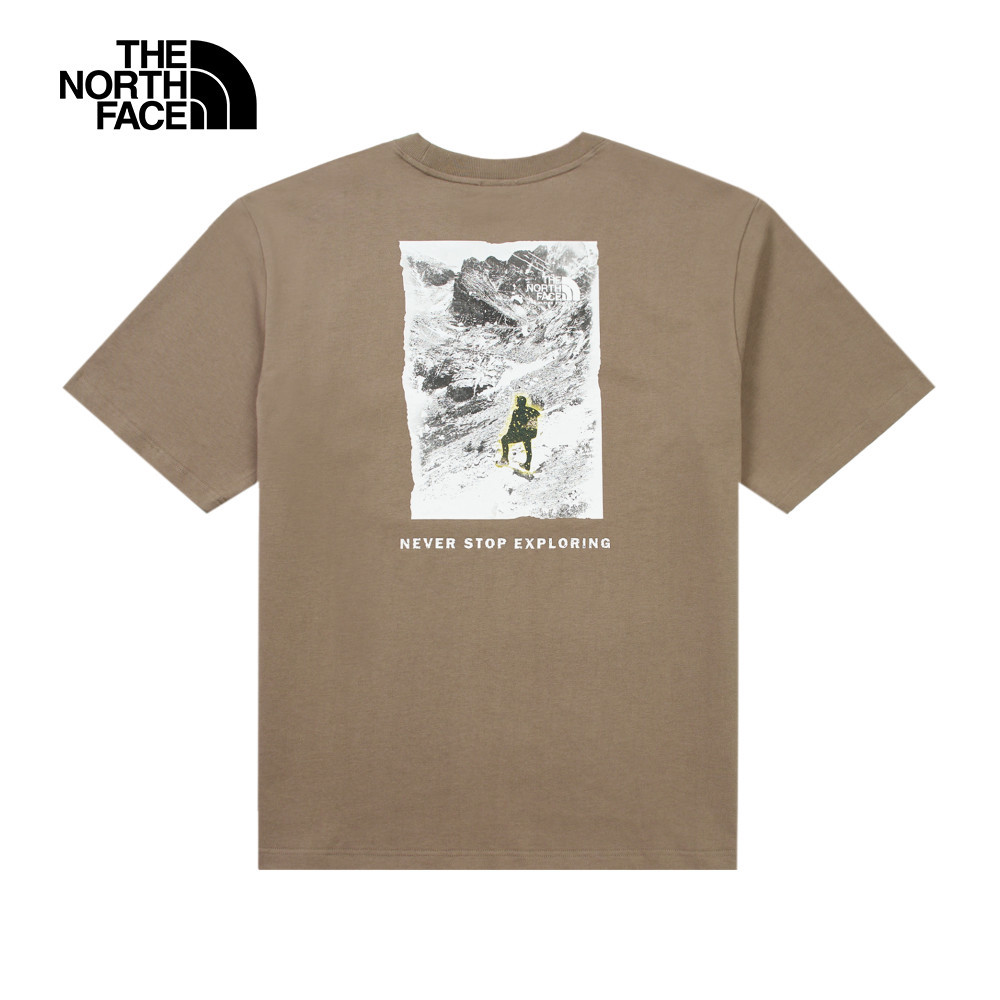 The North Face UE男款棕色純棉大尺寸山脈印花短袖T恤｜8GUBBOW－老快运动