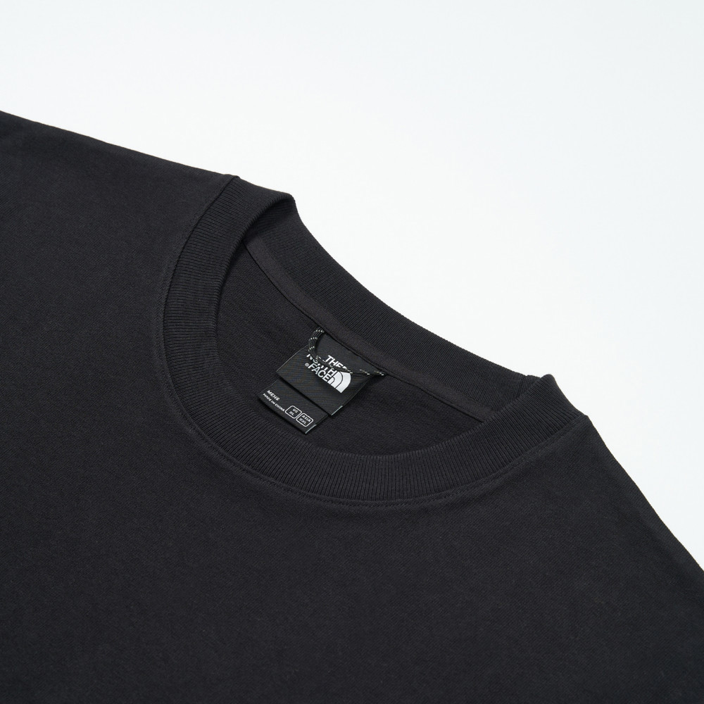 UE男款黑色純棉大尺寸山脈印花短袖T恤｜8GUBJK3