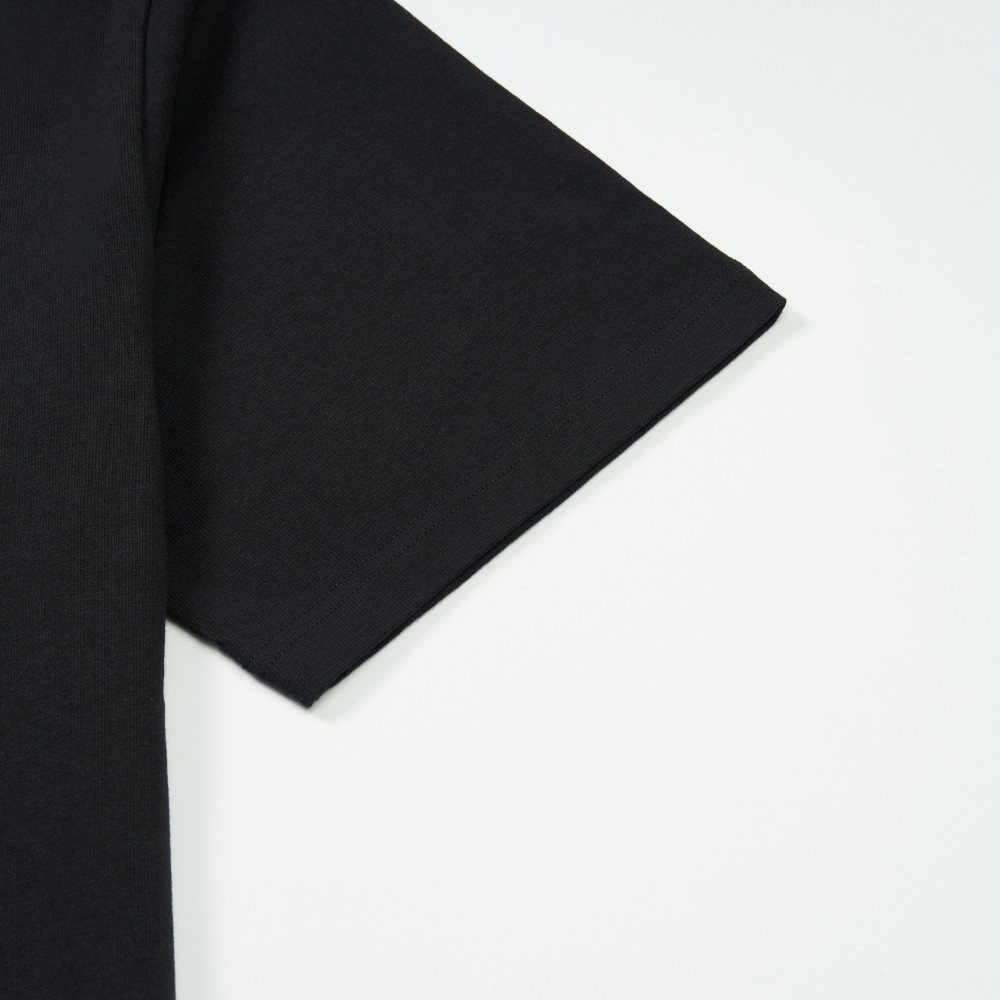 UE男款黑色純棉大尺寸山脈印花短袖T恤｜8GUBJK3