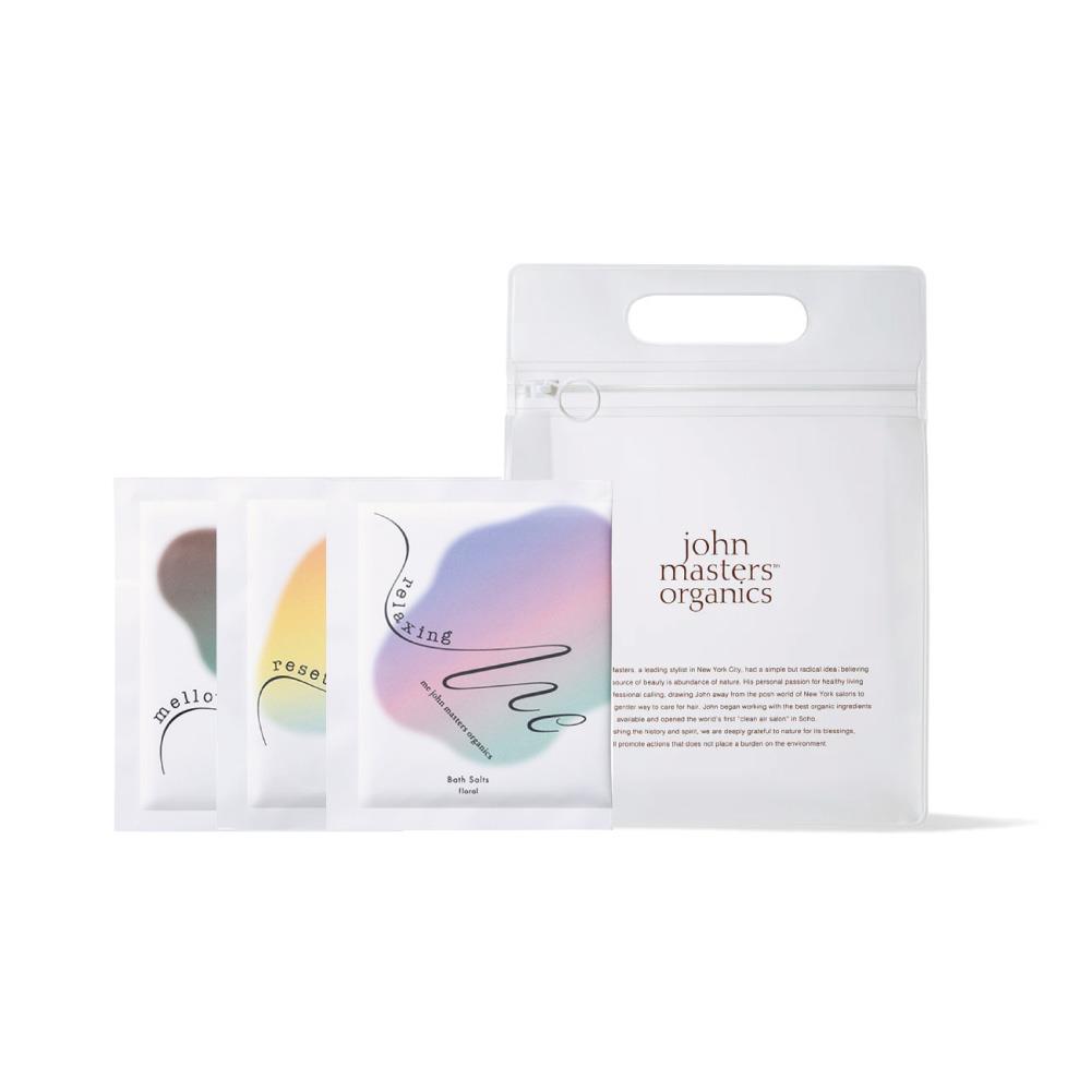 me john masters organics 沐浴鹽3入組 附收納袋(白)