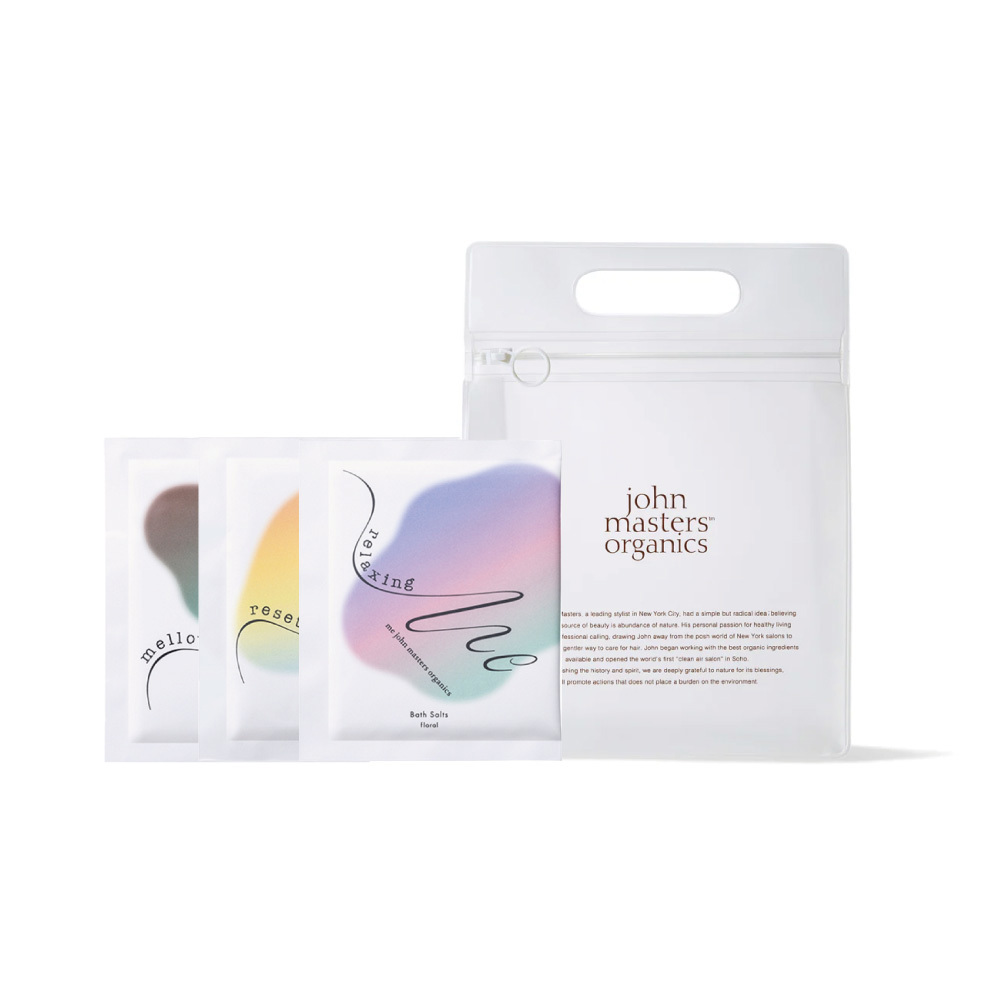 me john masters organics 沐浴鹽3入組 附收納袋(白)