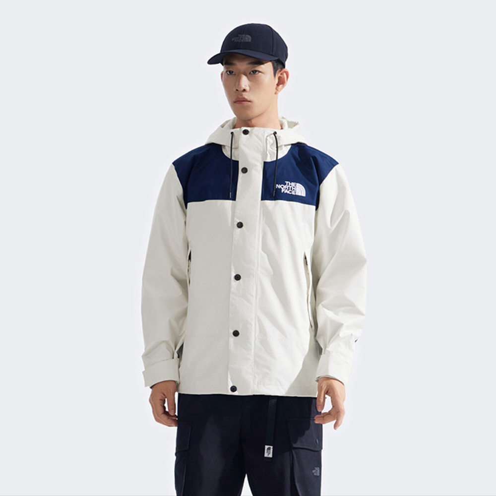 The North Face北面男款白色DryVent防水透氣衝鋒衣｜8FZMAEJ