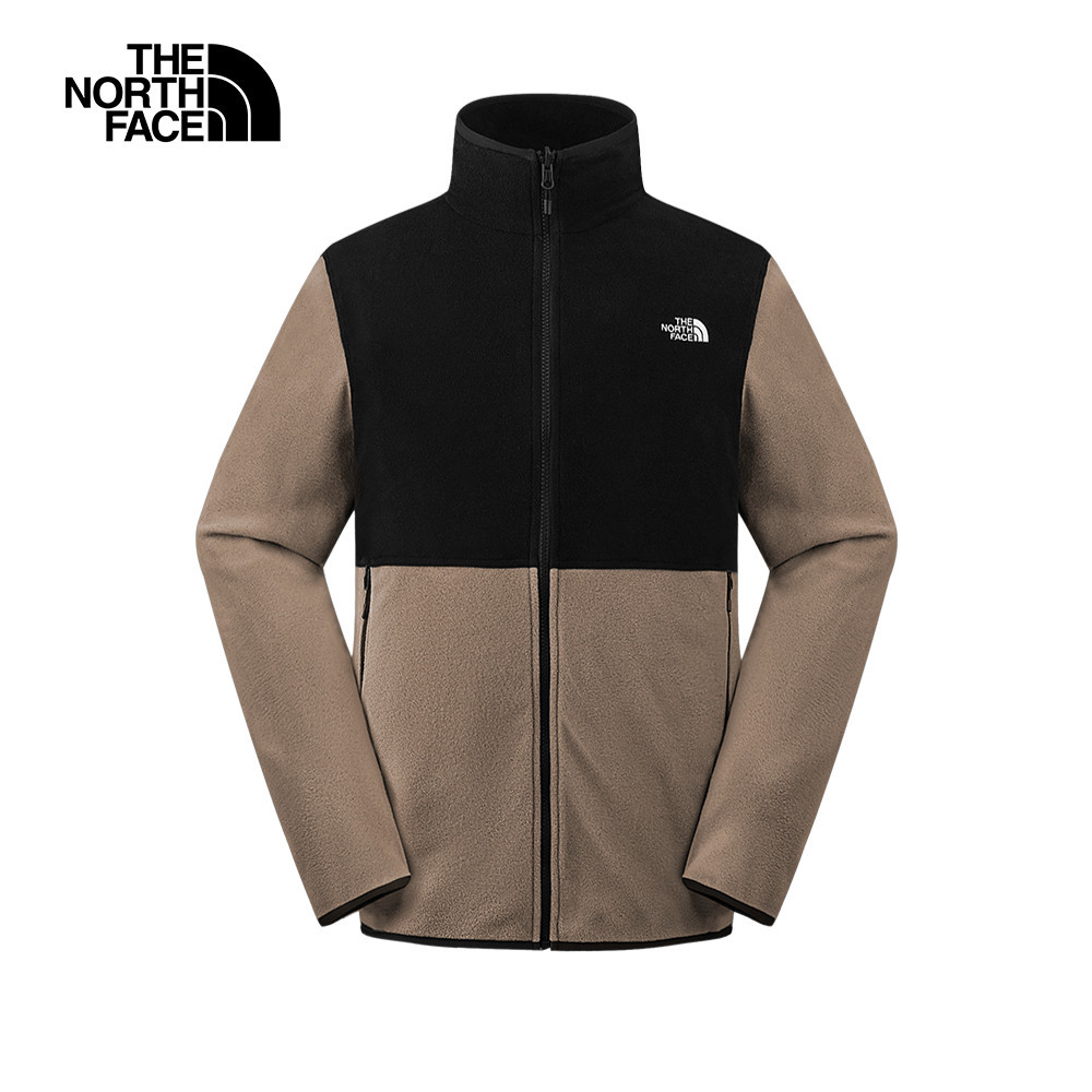 The North Face北面男款黑棕拼接舒適保暖抓絨外套｜8FJ3DHL