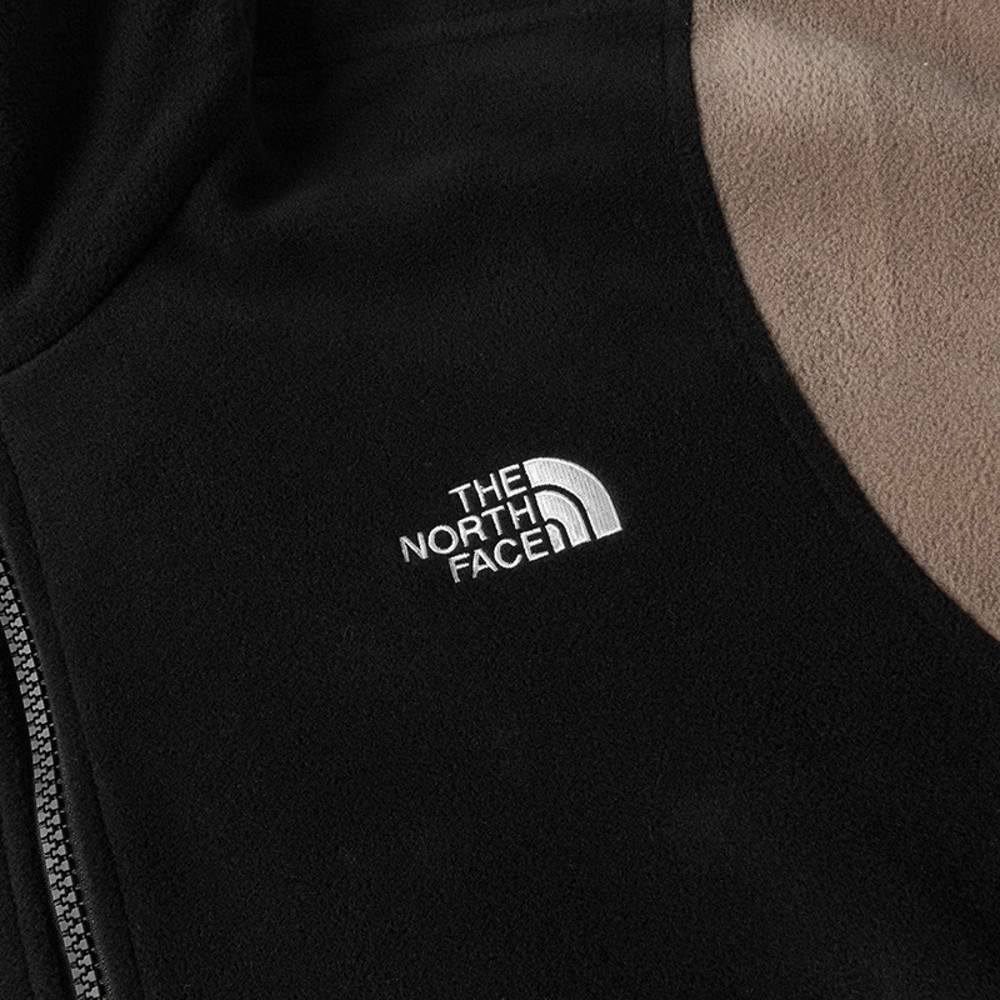 The North Face北面男款黑棕拼接舒適保暖抓絨外套｜8FJ3DHL