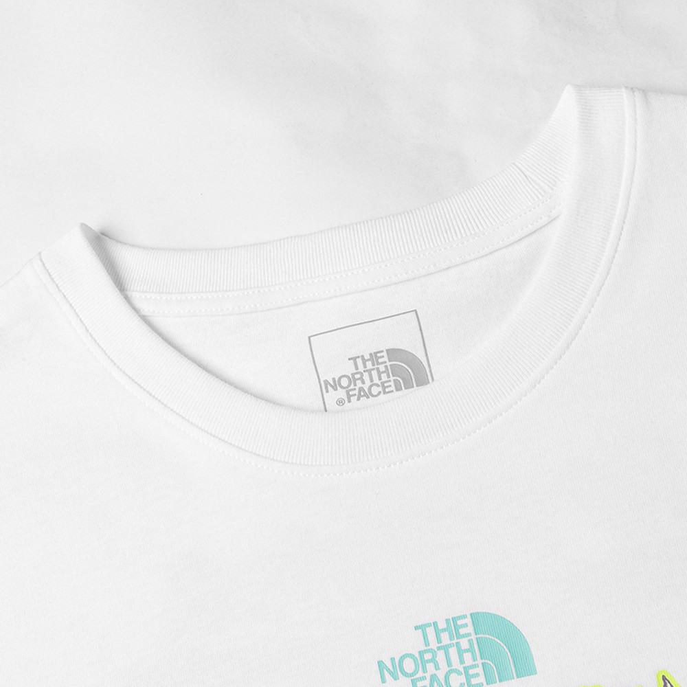 The North Face北面男女款白色純棉趣味印花設計短袖T恤｜8F08FN4