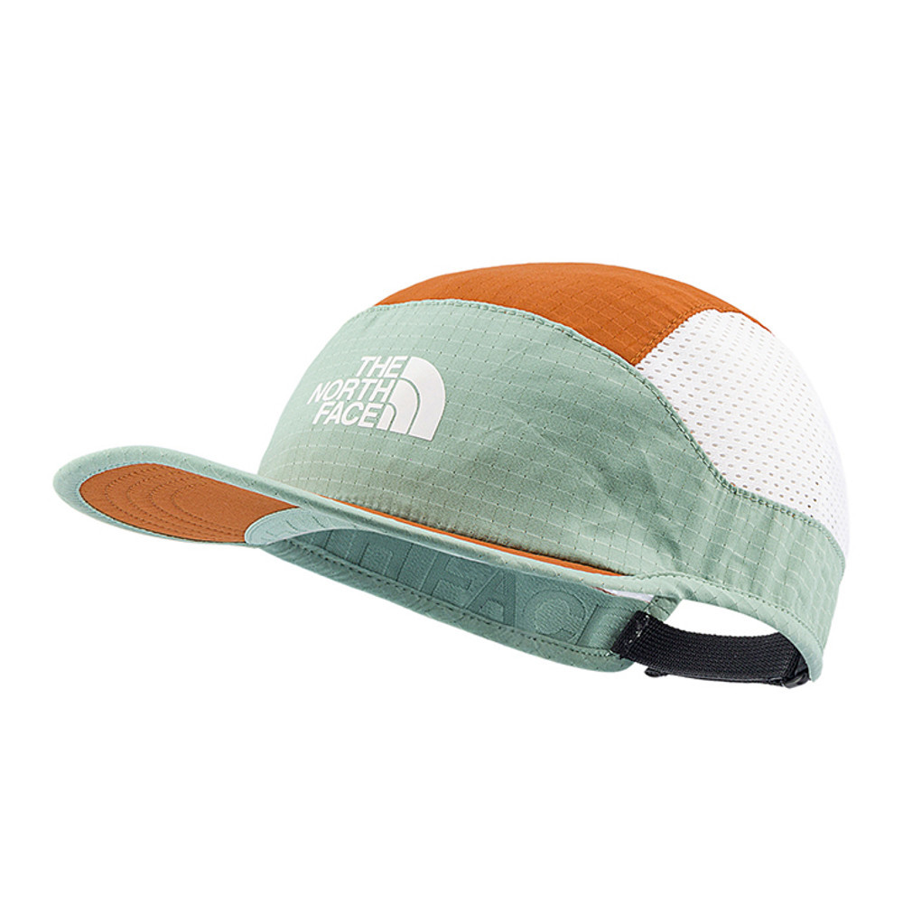 The North Face北面男女款綠色吸濕排汗防曬運動帽｜876JFEI