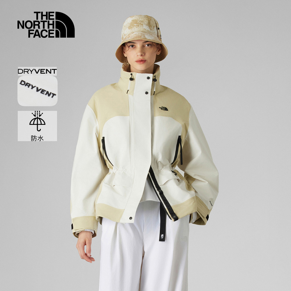The North Face UE女款米白色DRYVENT防水衝鋒衣｜8E6STIU－凌雲運動用品