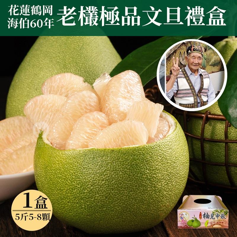【初品果】花蓮海伯60年外銷精品老欉文旦禮盒5斤5-8顆(1盒/2盒/4盒)(8/25陸續出貨)-廠商直送