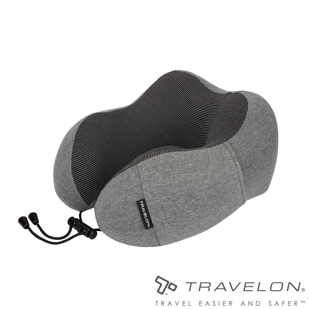 【Travelon美國防盜包】旅行記憶頸枕(TL-13483灰/頸枕/長途旅程必備)