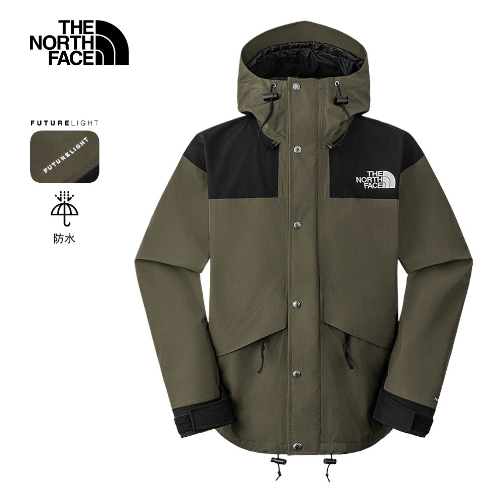 The North Face 經典1986男款綠黑拼接FUTURELIGHT防水納米殼衝鋒衣｜8AKJBQ