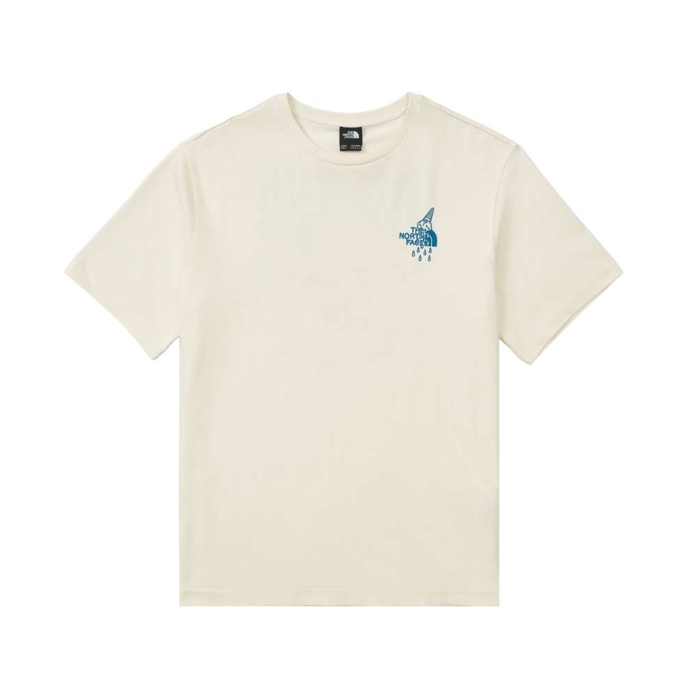 The North Face北面男女款米白色概念性印花短袖T恤｜8E4DQLI