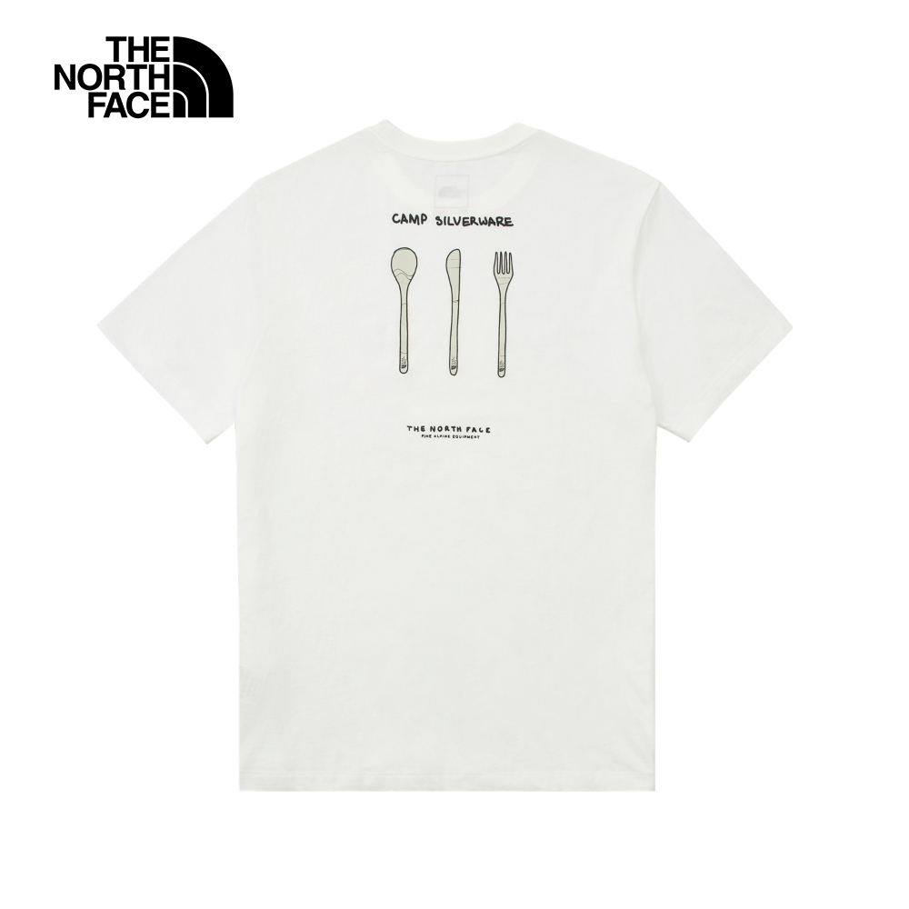 The North Face北面男款白色露營餐具印花短袖T恤｜8E9AFN4