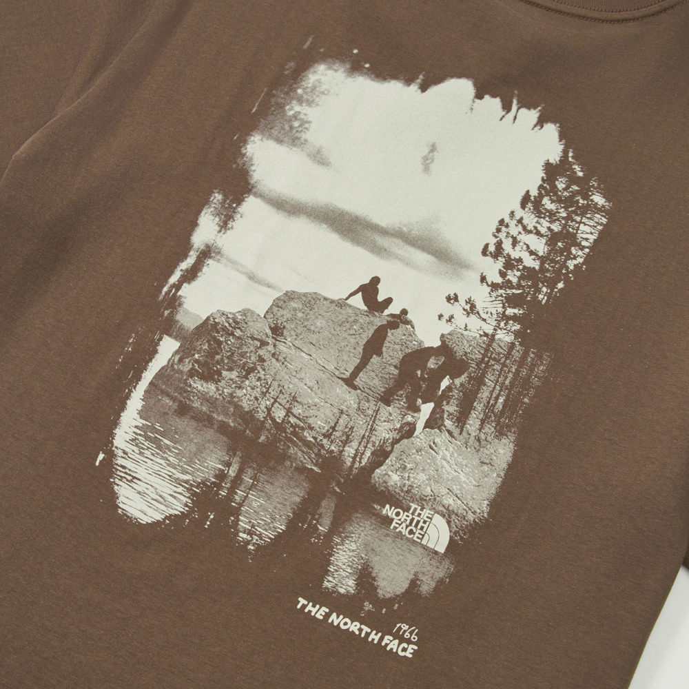 The North Face北面男款棕色概念性印花短袖T恤｜8E9F1OI