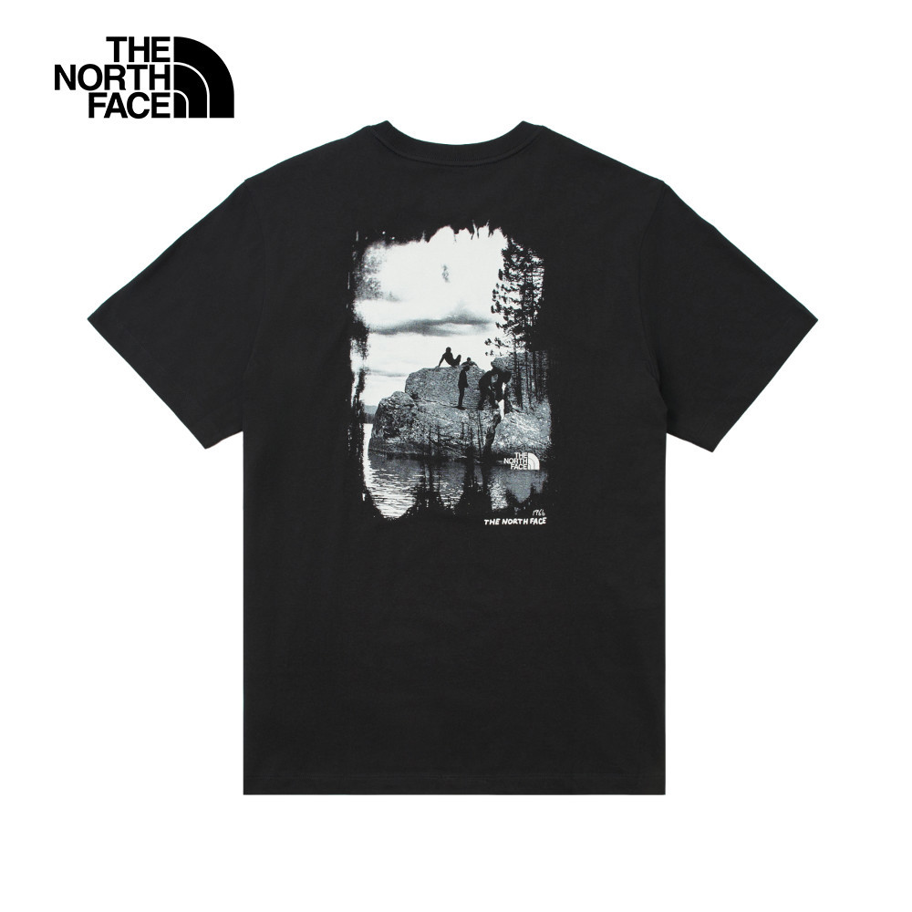 The North Face北面男款黑色概念性印花短袖T恤｜8E9FJK3