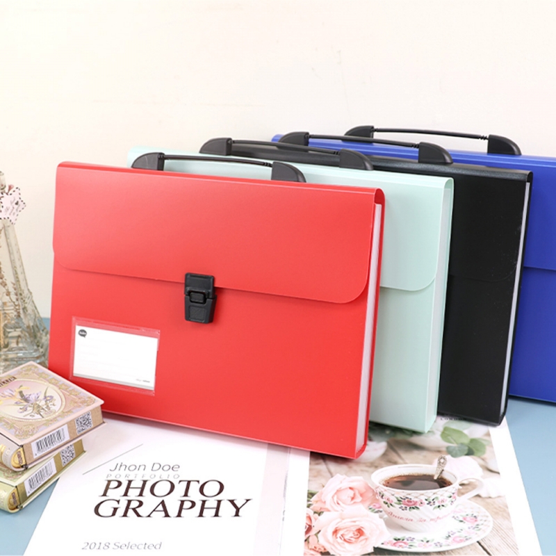 A4手提風琴夾(12層)-黑/藍/紅/桂綠