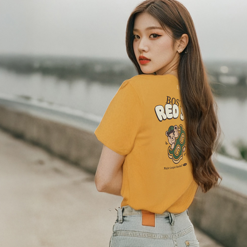 MLB 短袖T恤 Mega Bear系列 波士頓紅襪隊 (3ATSE0154-43YEL)