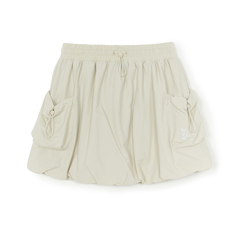 MLB 抗UV 泡泡裙 燈籠裙 口袋短裙 波士頓紅襪隊 (3FSKB0154-43CRD)